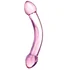 Двухголовый стимулятор из стекла розовый фото 1
