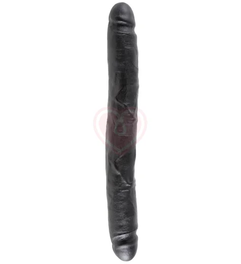Фаллоимитатор двухсторонний гибкий King Cock Slim Double Dildo 31 см чёрный фото 1