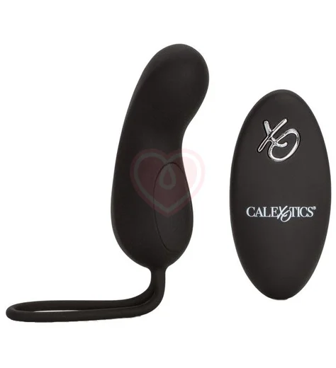 Мини-вибратор с пультом управления Silicone Remote Curve чёрное фото 1