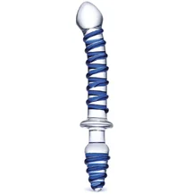 Двухсторонний фаллоимитатор с анальной пробкой Glas Mr. Swirly Dildo & Butt