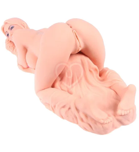 Мастурбатор куколка с тремя отверстиями Kokos Valentina с двойным слоем и вибрацией фото 1