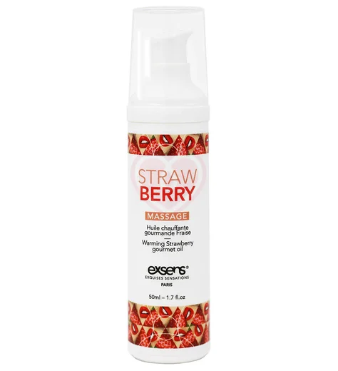 Разогревающий массажный гель Exsens Strawberry с клубничным вкусом 50 мл фото 1