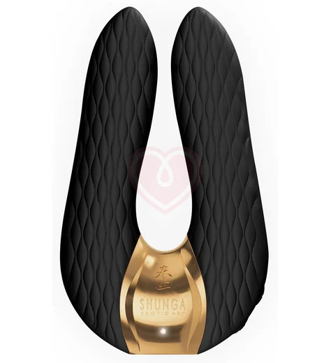 Мини-вибратор с двумя кончиками Shunga AIKO чёрный фото 1