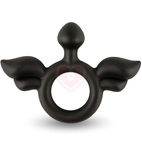 Эрекционное кольцо с крыльями Velv'Or Rooster Jeliel Angel черное фото 1