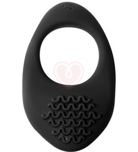 Эрекционное виброкольцо с клиторальной стимуляцией Pure Passion Moonshine чёрное фото 1