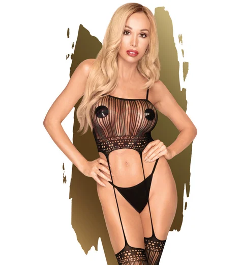 Кэтсьют с ажурным топом и имитацией чулок Penthouse Sex Dealer фото 1