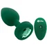 Вибропробка b-Vibe Vibrating Jewel Plug с кристаллом и пультом зелёная фото 1