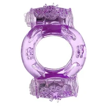 Эрекционное виброкольцо Toyfa с двойной вибрацией фиолетовое