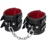 Наручники с двумя ремнями и красной подкладкой Pecado BDSM черные фото 1