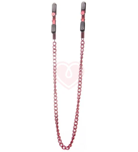 Зажимы для сосков с цепочкой Ouch! Adjustable Nipple Clamps красные фото 1