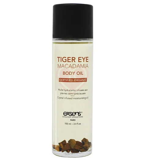 Массажное масло Exsens Tiger Eye Macadamia с тигровым глазом и макадамией 100 мл фото 1