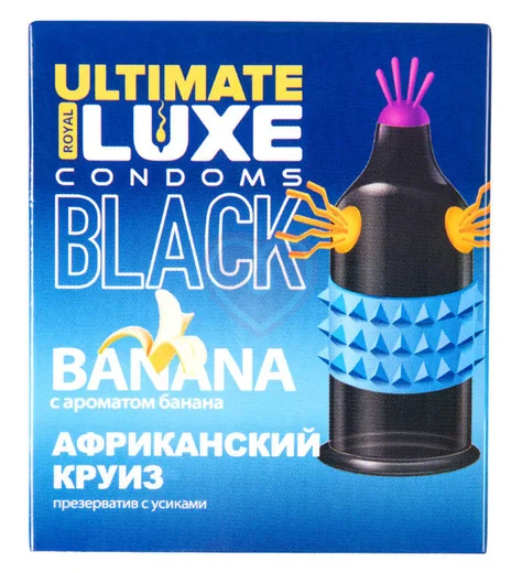 Презерватив Luxe Ultimate Black Африканский Круиз с ароматом банана 1 шт фото 1