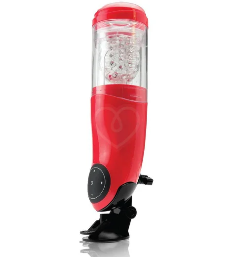 Автоматический мастурбатор ротик с держателем Mega-Bator Mouth красный фото 1