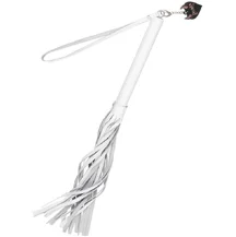 Плетка из натуральной кожи Pecado BDSM 50 см белая