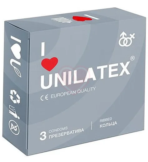 Ребристые презервативы Unilatex Ribbed 3 шт фото 1