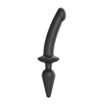 Двусторонний фаллоимитатор Strap-On-Me Switch Plug-In Semi-Realistic Dildo S чёрный