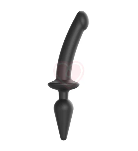 Двусторонний фаллоимитатор Strap-On-Me Switch Plug-In Semi-Realistic Dildo S чёрный фото 1