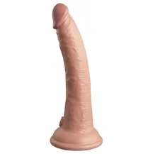 Реалистичный фаллоимитатор King Cock Ellite Dual Density 18 см телесный
