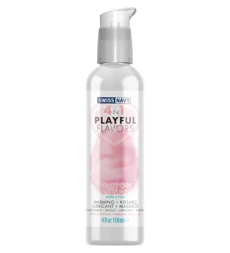 Согревающий лубрикант 4 в 1 Swiss Navy Playful Flavors Сладкая вата 118 мл фото 1
