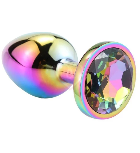 Анальная пробка с кристаллом Kanikule Small неохром фото 1