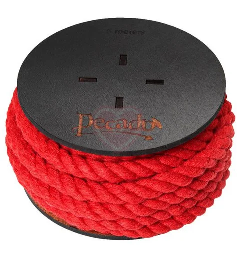Хлопковая веревка для шибари на катушке Pecado BDSM 5 метров красная фото 1