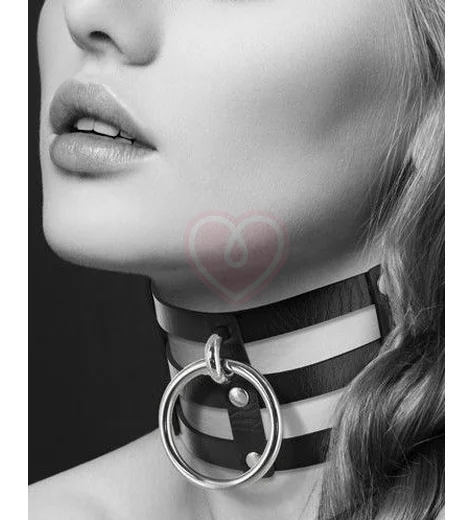 Широкий чокер с кольцом Bijoux Pour Toi чёрный фото 1