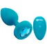 Маленькая вибропробка b-Vibe Vibrating Jewel Plug с кристаллом и пультом бирюзовая фото 1