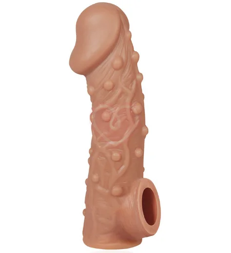 Насадка с пупырышками и отверстием для мошонки Kokos Cock Sleeve CS002-L фото 1