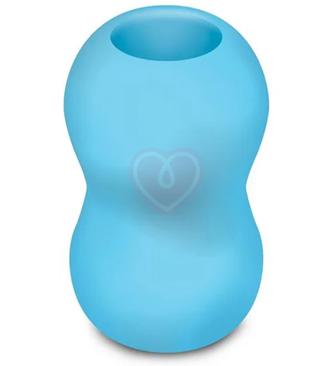 Рельефный мастурбатор Mini Double Bubble голубой фото 1