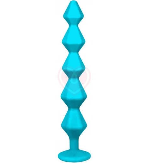 Анальная цепочка с кристаллом Emotions Chummy бирюзовая фото 1