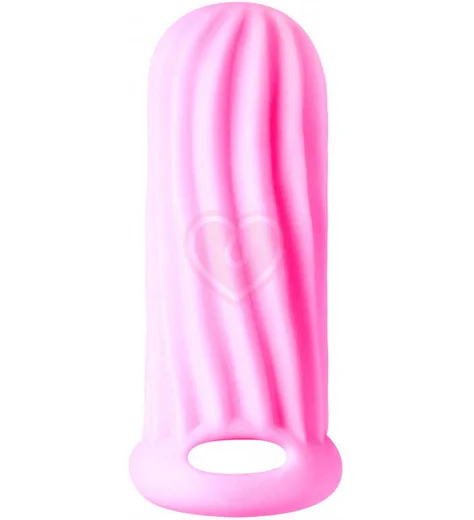 Насадка для увеличения диаметра с двусторонним рельефом Homme Wide для 9-12 см розовая фото 1