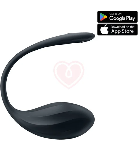 Виброяйцо Satisfyer Ribbed Petal с дистанционным управлением чёрное фото 1