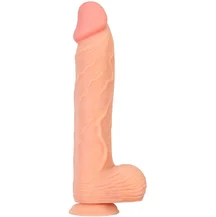 Реалистичный фаллоимитатор с мошонкой на присоске RealStick Nude Wilt телесный