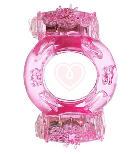 Эрекционное виброкольцо Toyfa с двойной вибрацией розовое фото 1