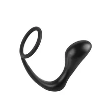 Анальная пробка с кольцом на пенис Pipedream Ass-Gasm Cockring Plug чёрный