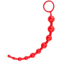 Анальная цепочка ToyFa Black&Red 30 см красная