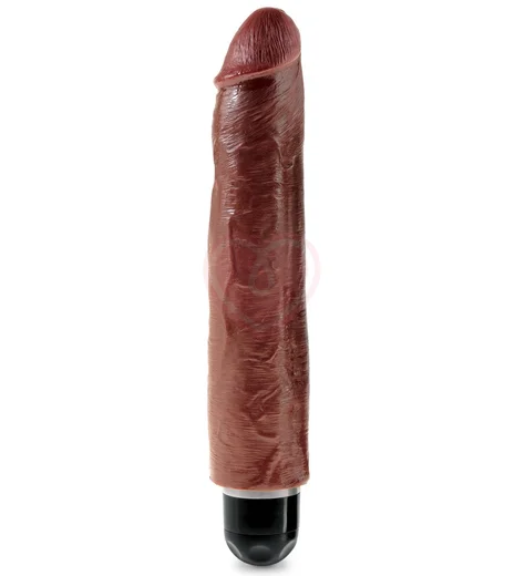 Вибратор King Cock Vibrating Stiffy 25 см коричневый фото 1