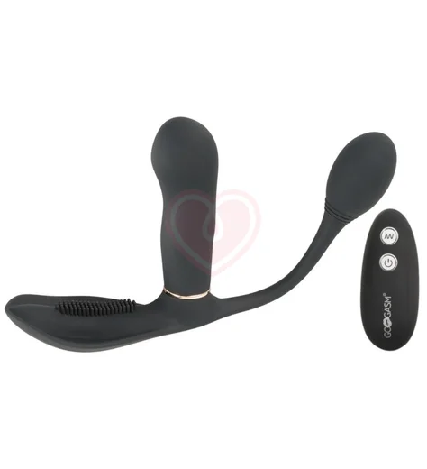 Вибратор для тройной стимуляции с пультом Go Gasm чёрный фото 1