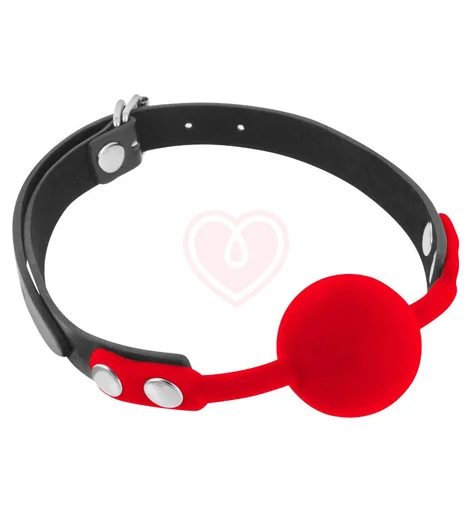 Кляп с силиконовым шариком Fetish Tentation чёрно-красный фото 1