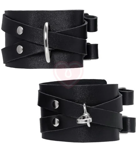 Оковы на ноги с короткой сцепкой-карабином Pecado BDSM черные фото 1