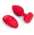 Анальная пробка с кристаллом сердцем и вибрацией b-Vibe Heart Shape Jewel Plug M/L красная фото 1