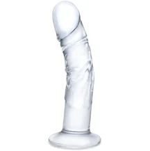 Реалистичный стеклянный фаллоимитатор Glas Curved Realistic прозрачный
