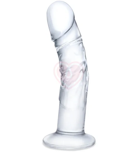Реалистичный стеклянный фаллоимитатор Glas Curved Realistic прозрачный фото 1