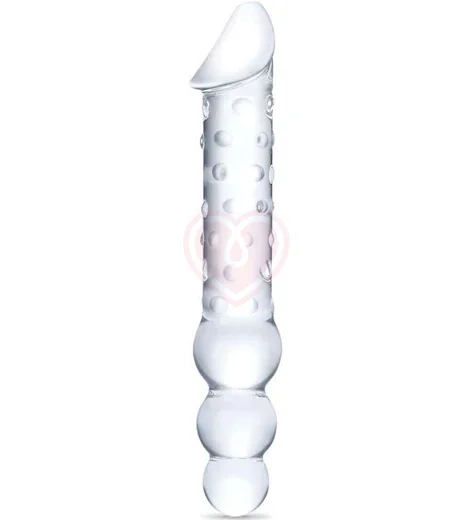Двусторонний стеклянный рельефный фаллоимитатор Glas Double Ended фото 1