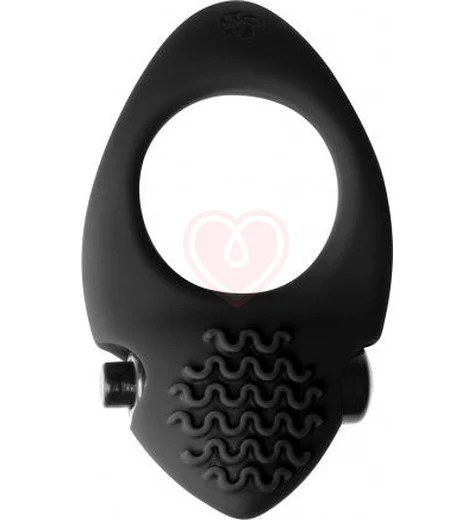 Эрекционное кольцо с вибропулей Pure Passion Midnight чёрное фото 1