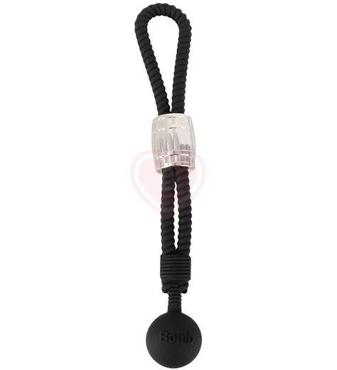 Эрекционное лассо с шариком-утяжелителем Heavy Rope чёрное фото 1
