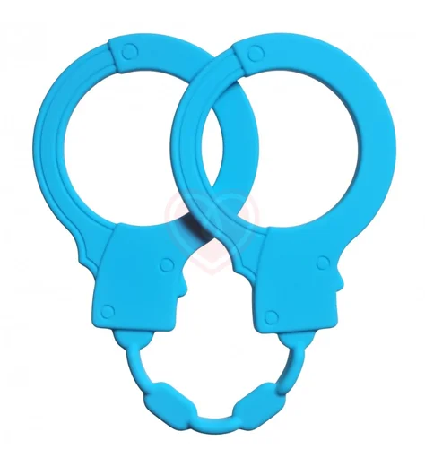 Силиконовые наручники Emotions Stretchy Cuffs голубые фото 1