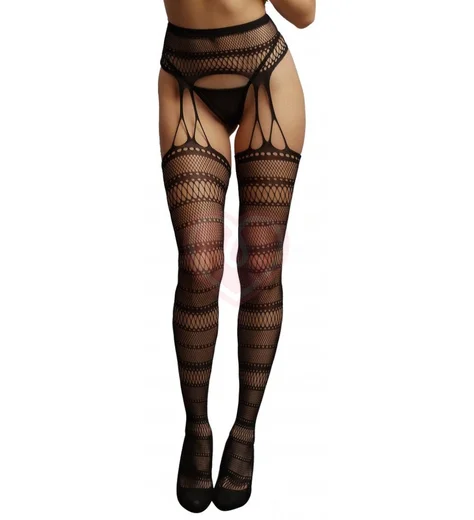 Чулки Le Desir с несъёмным поясом и ажурным узором фото 1