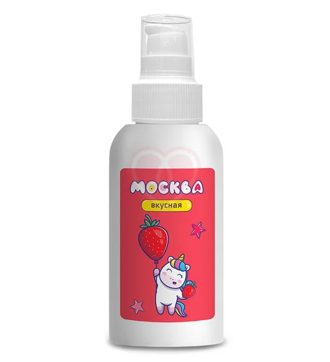 Съедобный лубрикант Москва Вкусная с ароматом клубники 100 мл фото 1