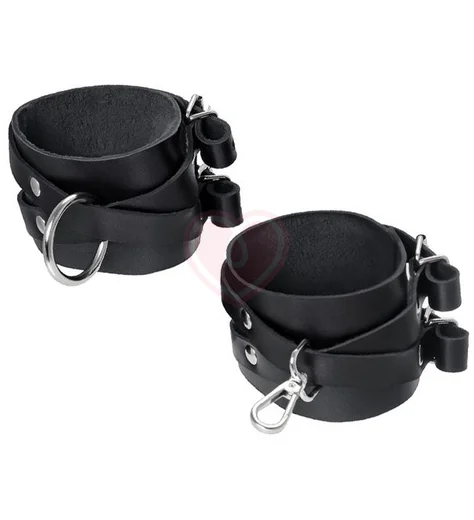 Кожаные оковы с переплетёнными ремнями Crazy Handmade фото 1